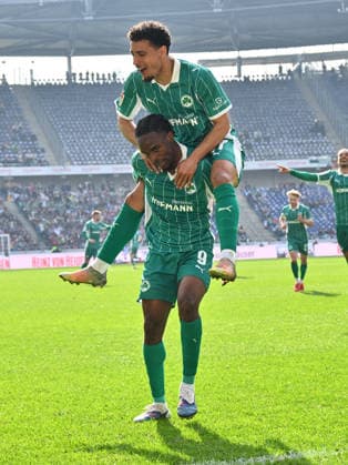 08 03 2026 Soccer Season 2025 2026 2 Soccer Bundesliga 25 Matchday Hannover 96 H96 SpVgg Greuther Fürth SGF Kleeblatt Sportfoto Zink xwoxzix DFL regulations prohibit any use of photographs as image sequences and or quasi video only for editorial use Torjubel Jubel Freude nach Treffer Tor Torschuß zum 0 1 durch Noel Futkeu 9, SpVgg Greuther Fürth Noel Futkeu 9, SpVgg Greuther Fürth Sayfallah Ltaief 47, SpVgg Greuther Fürth