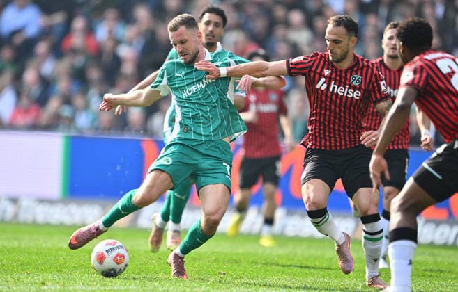 08 03 2026 Soccer Season 2025 2026 2 Soccer Bundesliga 25 Matchday Hannover 96 H96 SpVgg Greuther Fürth SGF Kleeblatt Sportfoto Zink xwoxzix DFL regulations prohibit any use of photographs as image sequences and or quasi video only for editorial use Dennis Srbeny 7, SpVgg Greuther Fürth Virgil Ghita 5, Hannover 96 H96