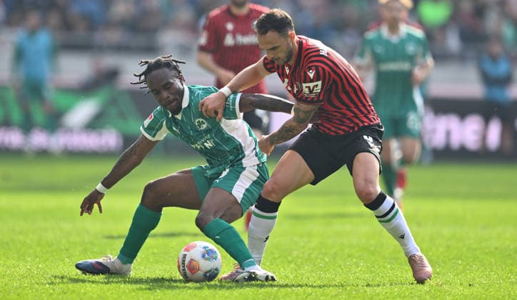 08 03 2026 Soccer Season 2025 2026 2 Soccer Bundesliga 25 Matchday Hannover 96 H96 SpVgg Greuther Fürth SGF Kleeblatt Sportfoto Zink xwoxzix DFL regulations prohibit any use of photographs as image sequences and or quasi video only for editorial use Noel Futkeu 9, SpVgg Greuther Fürth Virgil Ghita 5, Hannover 96 H96