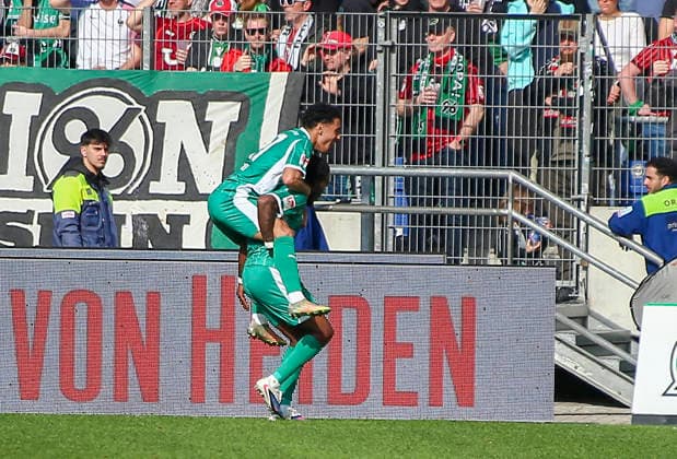 Germany Soccer 2 Bundesliga 2025 2026, Matchday 25 Hannover 96 vs SpVgg Greuther Fürth Heinz von Heiden Arena Stadion Hannover Goal and goal celebration for Noel Futkeu SpVgg Greuther Fürth, 9 Hannover Copyright: xAymanxAlahmedx