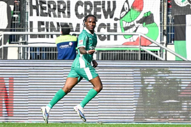 2 Bundesliga Hannover 96 SpVgg Greuther Fürth on 08 03 2026 at the HDI Arena in Hannover Cheering, goal celebration, goal scorer, goal scorer Noel Futkeu Fuerth cheers after his goal to 0 1 MT