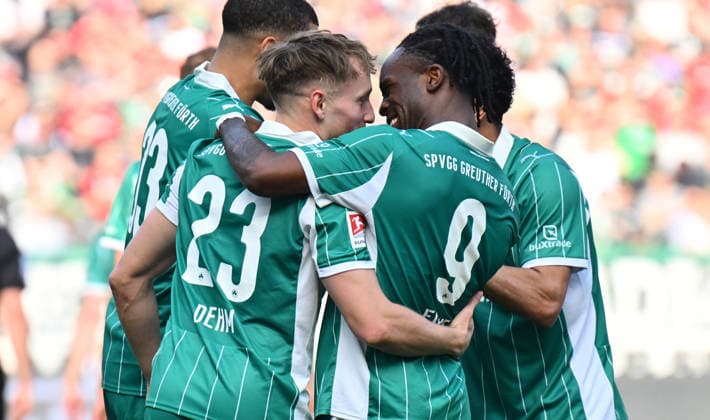 08 03 2026 Soccer Season 2025 2026 2 Soccer Bundesliga 25 Matchday Hannover 96 H96 SpVgg Greuther Fürth SGF Kleeblatt Sportfoto Zink xwoxzix DFL regulations prohibit any use of photographs as image sequences and or quasi video only for editorial use Torjubel Jubel Freude nach Treffer Tor Torschuß zum 1 2 durch Jannik Dehm 23, SpVgg Greuther Fürth Jannik Dehm 23, SpVgg Greuther Fürth Noel Futkeu 9, SpVgg Greuther Fürth