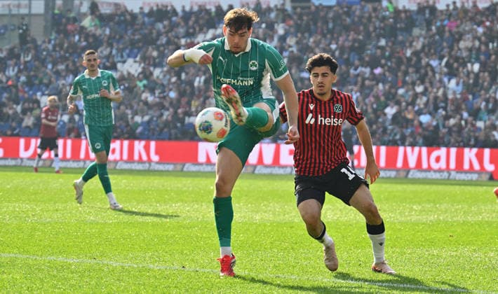 08 03 2026 Soccer Season 2025 2026 2 Soccer Bundesliga 25 Matchday Hannover 96 H96 SpVgg Greuther Fürth SGF Kleeblatt Sportfoto Zink xwoxzix DFL regulations prohibit any use of photographs as image sequences and or quasi video only for editorial use Reno Münz Muenz 5, SpVgg Greuther Fürth Husseyn Chakroun 14, Hannover 96 H96