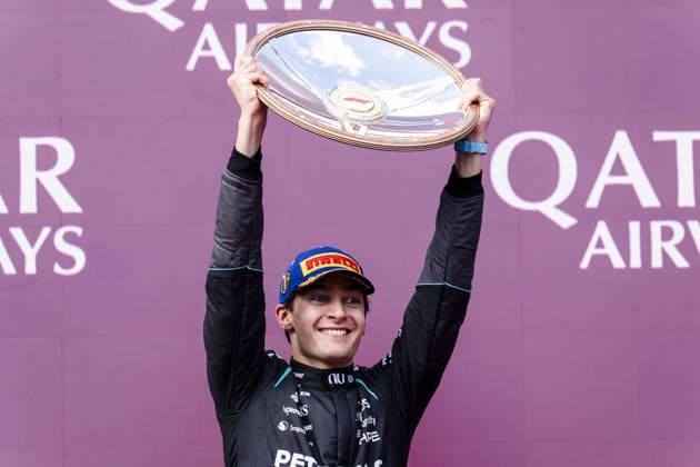 Podium of the race (63) George Russell (GBR) - Mercedes-AMG PETRONAS F1 Team - Mercedes W17 - Mercedes E Performance during the Race of Formula 1 Qatar Airways Australian Grand Prix 2026 at Albert Park Circuit in Melbourne, Australia. Round 1 of the 2026 FIA Formula One World Championship, WM, Weltmeisterschaft held March 6-8, 2026. The Albert Park street circuit hosts the season opener for the 40th time in its F1 history.  Copyright: xAlessioxDexMarcox xAvens-images.com AvensImages IPAxSportx xipa-agency.netx xx IPA_72570491 IPA_Agency_IPA72570491