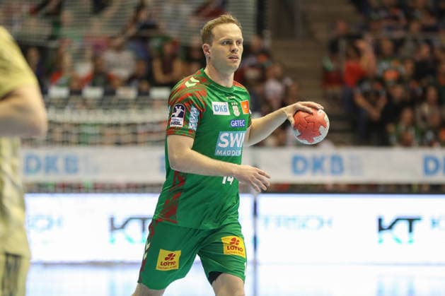 08 03 2026, xgox, Handball Daikin HBL SC Magdeburg TSV Hannover Burgdorf emspor, v l Omar Ingi Magnusson Magdeburg, 14 am Ball, plays the ball Magdeburg