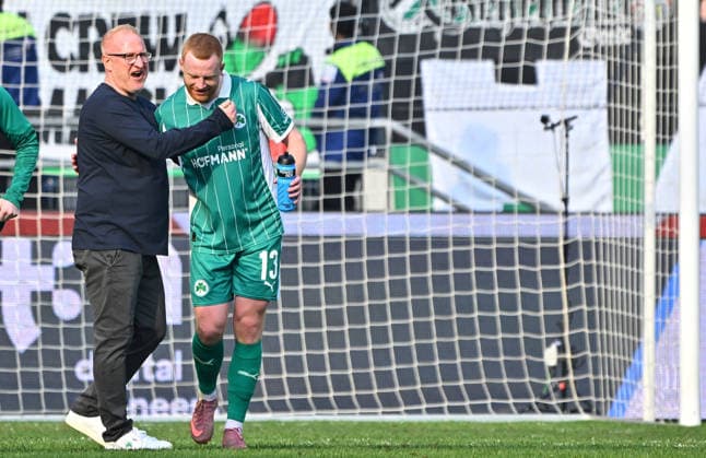 08 03 2026 Soccer Season 2025 2026 2 Soccer Bundesliga 25 Matchday Hannover 96 H96 SpVgg Greuther Fürth SGF Kleeblatt Sportfoto Zink MeZi xmexzix DFL regulations prohibit any use of photographs as image sequences and or quasi video only for editorial use Heiko Vogel Trainer SpVgg Greuther Fürth Paul Will 13, SpVgg Greuther Fürth Jubel Freude nach Spielende