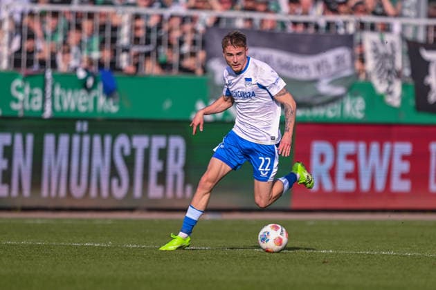 08 03 2026, Soccer, 2 Bundesliga, 25 Matchday Season 2025 2026, Preußen Münster Hertha BSC, Marten Winkler Hertha BSC on his run to 1 2, xRHR PHOTO TKx Copyright: RHR-FOTOx RHR-FOTO TK