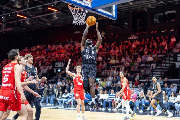 Jordan Nathaniel Johnson Tigers Tuebingen, 11 in the jump to the basket GER, Nuernberg Falcons vs Tigers Tuebingen, Basketball, BARMER 2 Bundesliga, Pro A, Season 2025 2026, 26 Matchday, 08 03 2026 GER, Nuernberg Falcons vs Tigers Tuebingen, Basketball, BARMER 2 Bundesliga, Pro A, Season 2025 2026, 26 Matchday, 08 03 2026 Nuernberg Copyright: xEibner-Pressefoto ArdanxFuessmanx EP_AFN