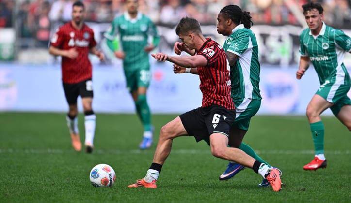 08 03 2026 Soccer Season 2025 2026 2 Soccer Bundesliga 25 Matchday Hannover 96 H96 SpVgg Greuther Fürth SGF Kleeblatt Sportfoto Zink xwoxzix DFL regulations prohibit any use of photographs as image sequences and or quasi video only for editorial use Maik Nawrocki 6, Hannover 96 H96 Keyan Varela 45, SpVgg Greuther Fürth