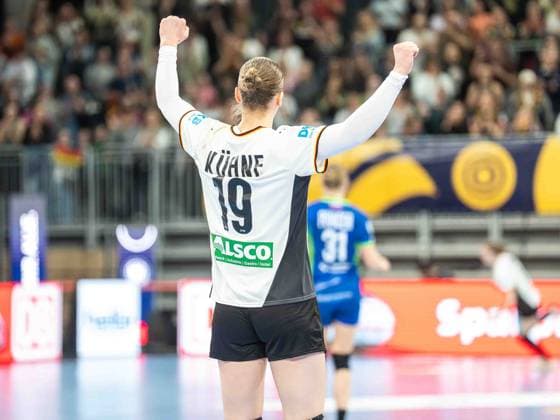 Nieke Kuehne Germany, 19 ballt die Jubelfaeuste, Germany vs Slovenia, Handball, European Championship Qualification, Women, Season 2025 2026, 08 03 2026, Germany vs Slovenia, Handball, European Championship Qualification, Women, Season 2025 2026, 08 03 2026 Heidelberg Copyright: xEibner-Pressefoto MichaelxSchmidx EP_MST