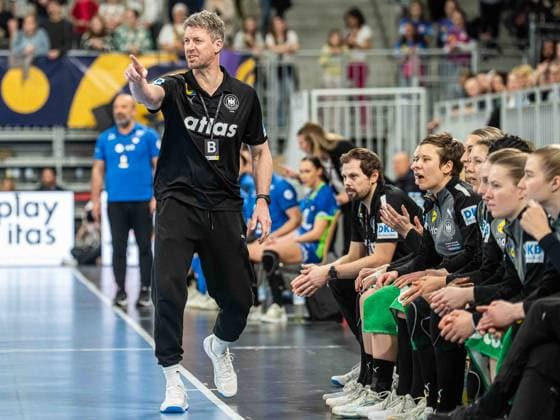 Markus Gaugisch, Head Coach Germany gives instructions to his team, Germany vs Slovenia, Handball, European Championship Qualification, Women, Season 2025 2026, 08 03 2026, Germany vs Slovenia, Handball, European Championship Qualification, Women, Season 2025 2026, 08 03 2026 Heidelberg Copyright: xEibner-Pressefoto MichaelxSchmidx EP_MST