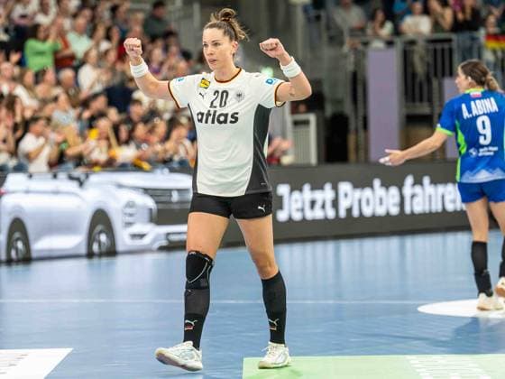 Emily Vogel Germany, 20 cheers, Germany vs Slovenia, Handball, European Championship Qualification, Women, Season 2025 2026, 08 03 2026, Germany vs Slovenia, Handball, European Championship Qualification, Women, Season 2025 2026, 08 03 2026 Heidelberg Copyright: xEibner-Pressefoto MichaelxSchmidx EP_MST