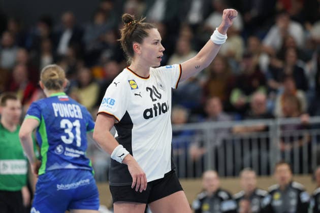 Germany Slovenia, European Womens Handball Championship Qualifier Emily Vogel Germany, 20 European Womens Handball Championship Qualifier between Germany and Slovenia on March 8 at SNP dome Heidelberg , Heidelberg Baden Württemberg Germany SNP dome