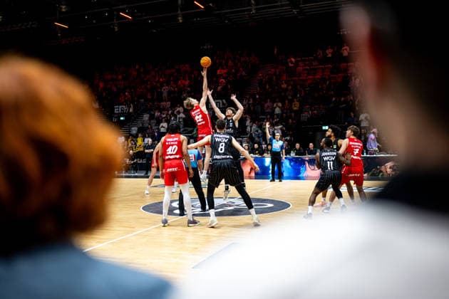 08 03 2026 Basketball Season 2025 2026 2 Bundesliga Pro A 26 Matchday Nuremberg Falcons Basketball Club NBC Tigers Tübingen ThHa xthxhax Trevor Baskin 22, Nuremberg Falcons BC NBC Lukas Milner 17, Tigers Tübingen
