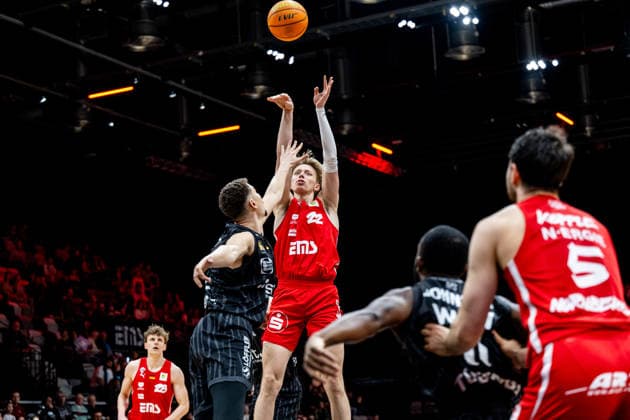 08 03 2026 Basketball Season 2025 2026 2 Bundesliga Pro A 26 Matchday Nuremberg Falcons Basketball Club NBC Tigers Tübingen ThHa xthxhax Trevor Baskin 22, Nuremberg Falcons BC NBC