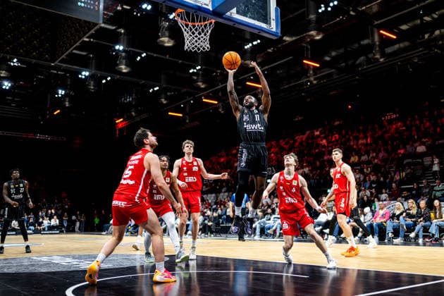08 03 2026 Basketball Season 2025 2026 2 Bundesliga Pro A 26 Matchday Nuremberg Falcons Basketball Club NBC Tigers Tübingen ThHa xthxhax Jordan Johnson 11, Tigers Tübingen unchallenged