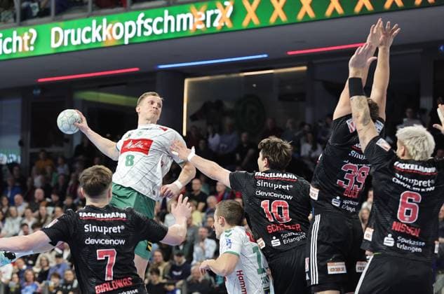 08 03 2026 Handball 1 Bundesliga DAIKIN HBL Season 2025 2026 24 Matchday HC Erlangen Metropolregion Nürnberg HCE GWD Minden DaMa xdaxmax Karolis Antanavicius 8, GWD Minden