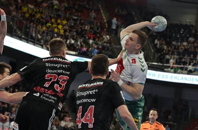 08 03 2026 Handball 1 Bundesliga DAIKIN HBL Season 2025 2026 24 Matchday HC Erlangen Metropolregion Nürnberg HCE GWD Minden DaMa xdaxmax Viggo Kristjansson 73, HC Erlangen HCE Christoph Steinert 44, HC Erlangen HCE Karolis Antanavicius 8, GWD Minden