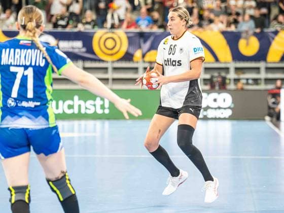 Dana Bleckmann Germany, 66 on the ball, Germany vs Slovenia, handball, European Championship qualification, women, 2025 2026 season, 08 03 2026, Germany vs Slovenia, handball, European Championship qualification, women, 2025 2026 season, 08 03 2026 Heidelberg Copyright: xEibner-Pressefoto MichaelxSchmidx EP_MST