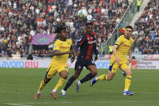 CALCIO - Serie A - Bologna FC vs Hellas Verona FC Gift Orban of Hellas Verona FC play the ball during Bologna FC vs Hellas Verona, 28Â° Serie A Enilive 2025-26 game at Renato Dall Ara stadium in Bologna (BO), Italy, on March 08, 2026. Bologna Italy  Copyright: xIPAxSport ABACAx
