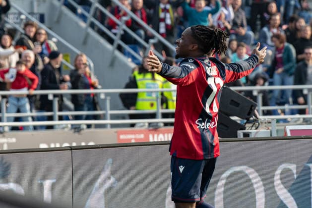 Foto IPP Damiano Fiorentini Bologna 08 03 2026 Calcio Campionato serie A 2025-2026 partita: Bologna-Hellas Verona 1-2 nella foto: esultanza gol di Jonathan Rowe Italy Photo Press World Copyright italy ITALY  Copyright: xR4924_italyphotopressx