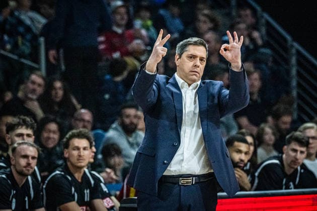 Basketball Berlin 08 03 2026 Season 2025 2026 EasyCredit BBL 1 Bundesliga Men, Men Alba Berlin Fitness First Würzburg Baskets Sasa Filipovski Würzburg, Coach