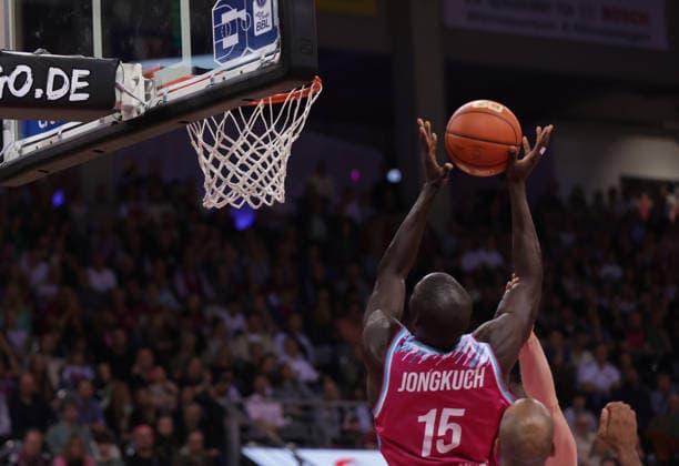 Kur Jongkuch Bonn at the basket, Telekom Baskets Bonn vs Syntainics MBC, easyCredit BBL, Matchday 23, Telekom Dome Bonn, 08 03 2026