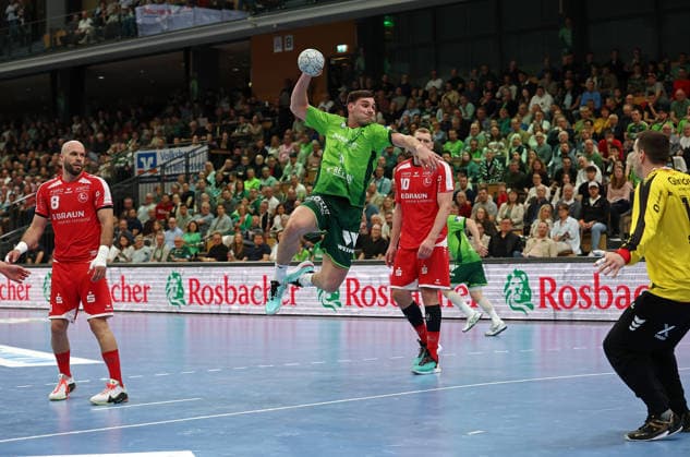 08 03 2026, xovx, Handball Daikin Handball Bundesliga, HSG Wetzlar MT Melsungen v l Adrian Sipos MT Melsungen , Josip Simic HSG Wetzlar , Dainis Kristopans MT Melsungen , Nebojsa Simic MT Melsungen Wetzlar Buderus Arena Hessen Germany EN