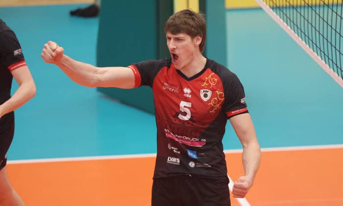 Ludwigsburg , 1 Bundesliga Volleyball Barock Volleys MTV Ludwigsburg vs SWD powervolleys Düren , Jan Huber Ludwigsburg