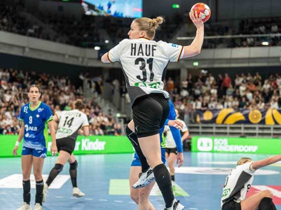 Alexia Hauf Germany, 31 from outside, Germany vs Slovenia, Handball, European Championship Qualification, Women, Season 2025 2026, 08 03 2026, Germany vs Slovenia, Handball, European Championship Qualification, Women, Season 2025 2026, 08 03 2026 Heidelberg Copyright: xEibner-Pressefoto MichaelxSchmidx EP_MST