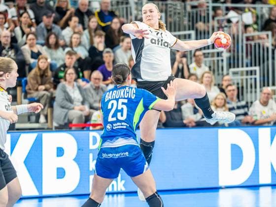 Viola Leuchter Germany, 77 throws from the back, Germany vs Slovenia, Handball, European Championship Qualification, Women, Season 2025 2026, 08 03 2026, Germany vs Slovenia, Handball, European Championship Qualification, Women, Season 2025 2026, 08 03 2026 Heidelberg Copyright: xEibner-Pressefoto MichaelxSchmidx EP_MST