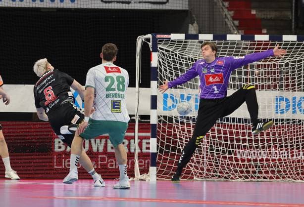 08 03 2026 Handball 1 Bundesliga DAIKIN HBL Season 2025 2026 24 Matchday HC Erlangen Metropolregion Nürnberg HCE GWD Minden DaMa xdaxmax Marek Nissen 6, HC Erlangen HCE Malte Semisch 1, GWD Minden