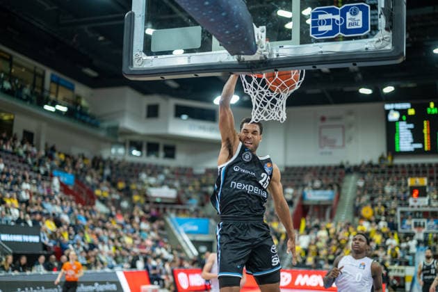 Kenneth Ogbe Veolia Towers Hamburg, 25 , GER, MHP Riesen vs Veolia Towers Hamburg, Basketball Bundesliga, easycredit BBL, 23 Matchday, Season 2025 2026, 08 03 2026, GER, MHP Riesen vs Veolia Towers Hamburg, Basketball Bundesliga, easycredit BBL, 23 Matchday, Season 2025 2026, 08 03 2026 Ludwigsburg Copyright: xEibner-Pressefoto SaschaxWaltherx EP_EER
