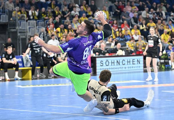 HBL Handball Bundesliga Season 2025 26 Mannheim SAP Arena 08 03 2026 Rhein Neckar Löwen rnl Bergischer HC bhc Jannik KOHLBACHER Rhein Neckar Löwen scores one of his goals HBL Handball Bundesliga