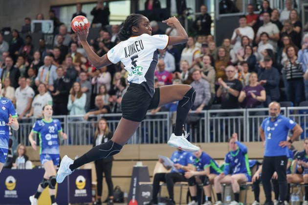 Germany Slovenia, European Womens Handball Championship Qualifier Farrelle Njinkeu Germany, 5 European Womens Handball Championship Qualifier between Germany and Slovenia on March 8 at SNP dome Heidelberg , Heidelberg Baden Württemberg Germany SNP dome