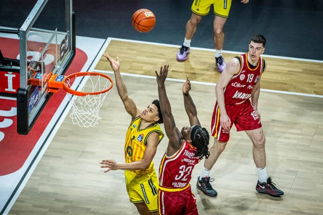 Basketball Berlin 08 03 2026 Season 2025 2026 EasyCredit BBL 1 Bundesliga Men, Men Alba Berlin Fitness First Würzburg Baskets Jack Kayil Alba Berlin, No 07 Charles Thompson Würzburg, No 32