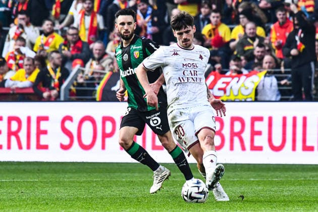 FOOTBALL : RC Lens vs FC Metz - Ligue 1 - JournÃ e 25 - 08 03 2026 Jessy Deminguet (FC Metz) LensFrance  Copyright: xBaptistexAutissierx