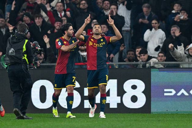Genoa™s Junior Messias celebrates after scoring a goal for his team during the Serie A soccer match between Genoa and Roma at the Luigi Ferraris Stadium in Genoa, Italy - Sunday, March 08, 2026. - Soccer .  Copyright: xTanoxPecoraro LaPressex