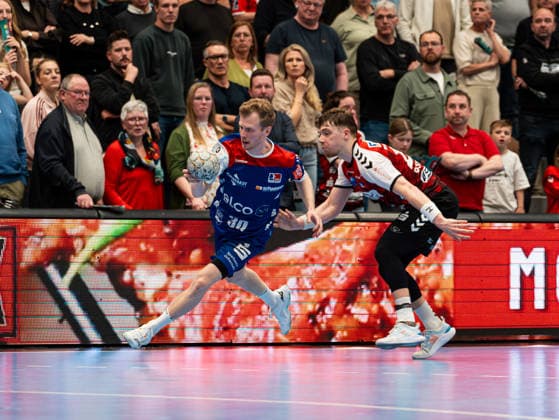 Sascha Pfattheicher HBW Balingen Weilstetten, 30 in a duel against Elias Ruddatt HSG Nordhorn Lingen, 24 HSG Nordhorn Lingen vs HBW Balingen Weilstetten , Handball, 2 Bundesliga, Matchday 23, Season 2025 2026, 08 03 2026 HSG Nordhorn Lingen vs HBW Balingen Weilstetten , Handball, 2 Bundesliga, Matchday 23, Season 2025 2026, 08 03 2026 Nordhorn Copyright: xEibner-Pressefoto DamianxKruczynx EP_DKI