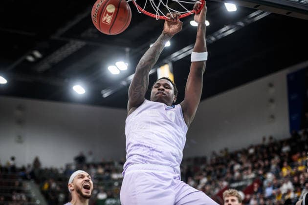 Babacar Sane MHP RIESEN Ludwigsburg, 00 sinks basketball in the basket, Dunking GER, MHP Riesen Ludwigsburg Veolia Towers Hamburg, Basketball Bundesliga, easycredit BBL, 23 Matchday, Season 2025 2026, 08 03 2026 GER, MHP Riesen Ludwigsburg Veolia Towers Hamburg, Basketball Bundesliga, easycredit BBL, 23 Matchday, Season 2025 2026, 08 03 2026 Ludwigsburg Copyright: xSandyxDinkelackerx EP_SDR