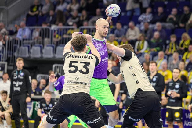 08 03 2026, xhettx, Handball Daikin HBL, Rhein Neckar Loewen Bergischer HC v l Lukas Sandell Rhein Neckar Löwen, 11 instead of by DFL DFB REGULATIONS PROHIBIT ANY USE OF PHOTOGRAPHS as IMAGE SEQUENCES and or QUASI VIDEO
