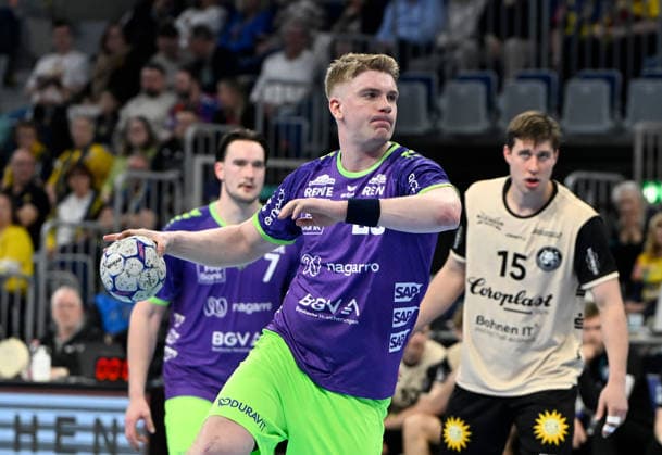HBL Handball Bundesliga Season 2025 26 Mannheim SAP Arena 08 03 2026 Rhein Neckar Löwen rnl Bergischer HC bhc28 25 Kaukur THRASTARSON Rhein Neckar Löwen , a safe 7-meter shooter HBL Handball Bundesliga