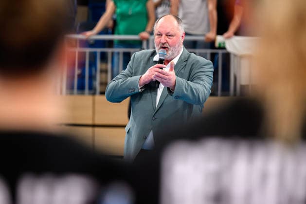 Handball, Womens European Championship Qualification, Germany Slovenia, 2nd round, Group 3, DHB President Andreas Michelmann Heidelberg SNP Dome Baden Württemberg Germany