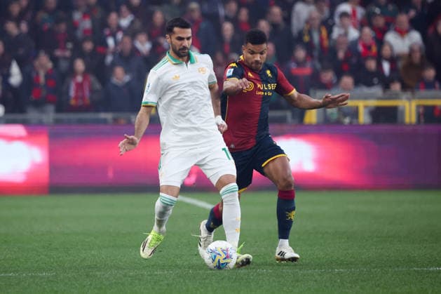 Serie A, Day 28, Stadio Ferraris, Genova, Genoa-Roma, in the photo: Celik and Messias  Copyright: xGabrielexSiri IPAxSportx xipa-agency.netx xx IPA_72583421 IPA_Agency_IPA72583421