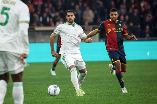 Serie A, Day 28, Stadio Ferraris, Genova, Genoa-Roma, in the photo: Celik and Messias  Copyright: xGabrielexSiri IPAxSportx xipa-agency.netx xx IPA_72583434 IPA_Agency_IPA72583434