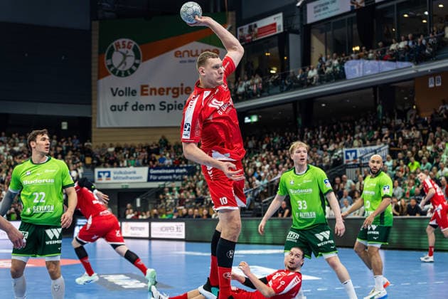 08 03 2026, xovx, Handball Daikin Handball Bundesliga, HSG Wetzlar MT Melsungen v l Jona Schoch HSG Wetzlar , Dainis Kristopans MT Melsungen , Olle Forsell Schefvert MT Melsungen , Georg Löwen HSG Wetzlar , Cyrill Akakpo HSG Wetzlar Wetzlar Buderus Arena Hessen Germany EN