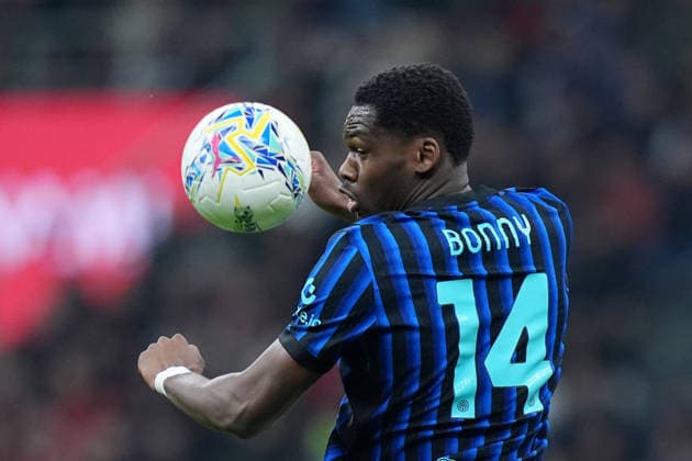 Inter Milan s Ange-Yoan Bonny during the Serie A soccer match between Milan and Inter at the San Siro Stadium in Milan , north Italy - Sunday , March 08 , 2026. - Soccer .  Copyright: xSpada LaPressex