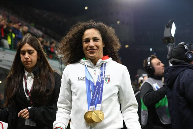 March 8, 2026, Milan, Lombary, Italy: Italian alpine ski racer.FEDERICA BRIGNONE is seen attending Matchday 28 of 38 of the Serie A 2025 26 between AC MILAN and INTER FC at the San Siro Stadium in Milan, Italy. DOMINIK PARIS won the gold medals in the Women s Super-G and Giant Slalom at the MILANO CORTINA 2026 Olympic Games, Olympische Spiele, Olympia, OS Milan Italy - ZUMAc179 20260308_oly_c179_001 Copyright: xMickaelxChavetx
