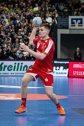 08 03 2026, xovx, Handball Daikin Handball Bundesliga, HSG Wetzlar MT Melsungen Reynir Thor Stefansson MT Melsungen , Freisteller Wetzlar Buderus Arena Hessen Germany EN