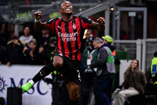 AC Milan v Inter Milan - Serie A MILAN, ITALY - MARCH 8: Pervis Estupinan of AC Milan celebrates after scoring his team first goal during the Italian Serie A football match AC Milan vs Inter Milan at San Siro Stadium in Milan, Italy on March 8, 2026 Piero Cruciatti Anadolu Milan Italy. Editorial use only. Please get in touch for any other usage.  Copyright: x2026xAnadoluxPieroxCruciattix